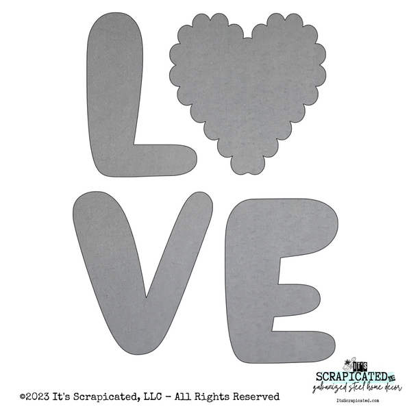 Porch Candy® - LOVE SCALLOP HEART - Bare Metal Design Set