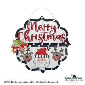 Changeable Door Hanger Santa and Reindeer