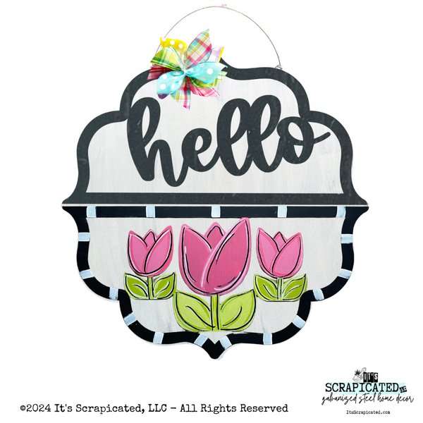 Spring Changeable Door Hanger Door Candy™ 3 Tulips