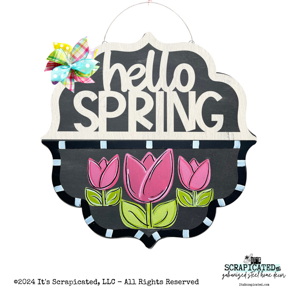 Spring Changeable Door Hanger Door Candy™ 3 Tulips