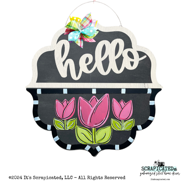 Spring Changeable Door Hanger Door Candy™ 3 Tulips