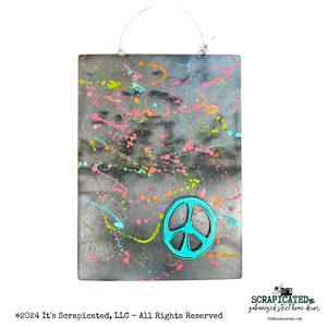 Splatter Memo Board with Peace Sign