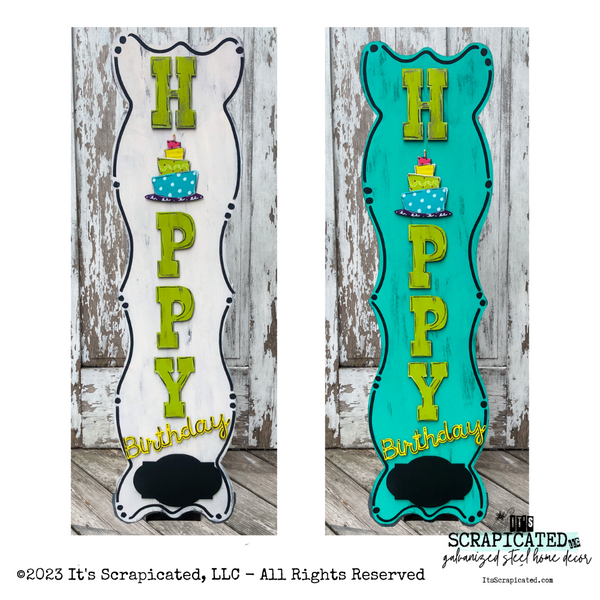 Porch Candy® Changeable Porch Sign Happy Birthday Birthday Cake