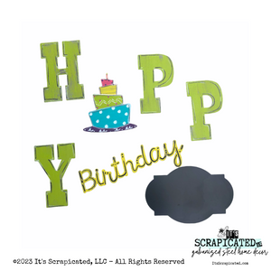 Porch Candy® Changeable Porch Sign Happy Birthday Birthday Cake