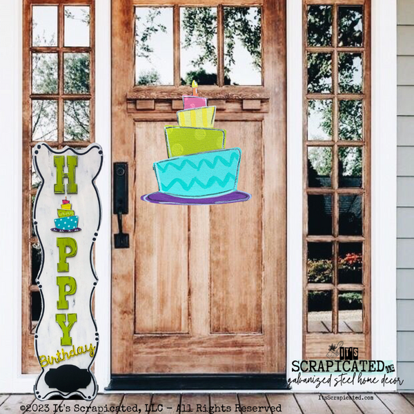 Porch Candy® Changeable Porch Sign Happy Birthday Birthday Cake