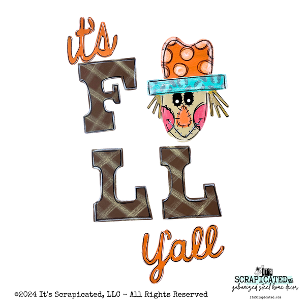 Porch Candy® Fall Changeable Porch Sign It's Fall Y'all Scarecrow with Brim