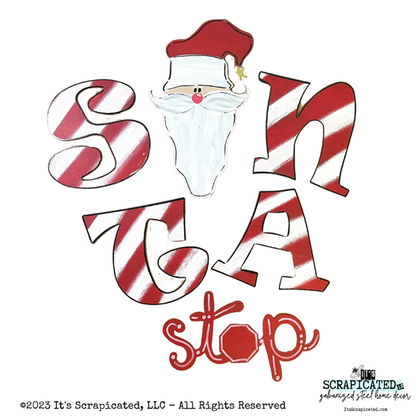 Porch Candy® Christmas Changeable Porch Sign SANTA STOP Long Santa