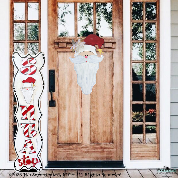 Porch Candy® Christmas Changeable Porch Sign SANTA STOP Long Santa