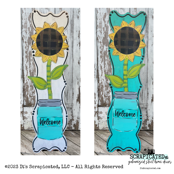 Porch Candy® - SUNFLOWER IN A MASON JAR - BUFFALO PLAID - Design Set