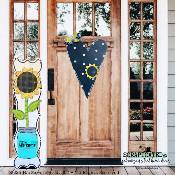 Porch Candy® - SUNFLOWER IN A MASON JAR - BUFFALO PLAID - Design Set
