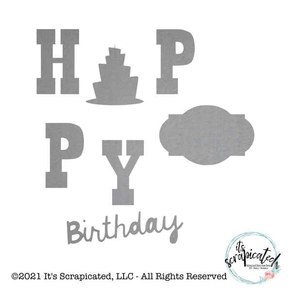 Porch Candy® - HAPPY BIRTHDAY - Bare Metal Design Set It's Scrapicated, LLC
