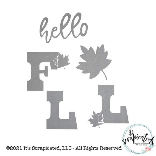 Porch Candy® - HELLO FALL LEAF - Bare Metal Design Set It's Scrapicated, LLC