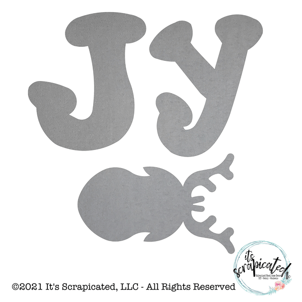 Porch Candy® - JOY REINDEER - Bare Metal Design Set It's Scrapicated, LLC