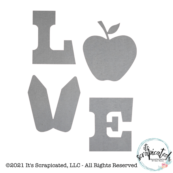 Porch Candy® - LOVE TEACH - Bare Metal Design Set It's Scrapicated, LLC