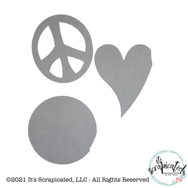 Porch Candy® - PEACE HEART CIRCLE - Bare Metal Design Set