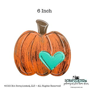 Fall Door Hanger Bubbly Pumpkin with Heart - Orange & Teal