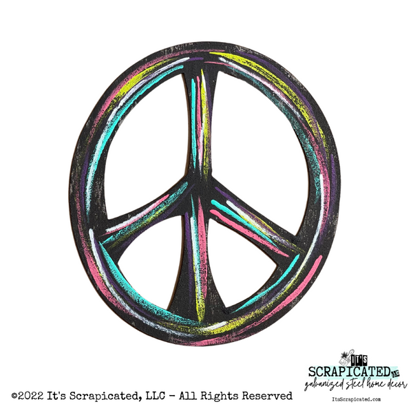 Summer Door Hanger Colorful Stripe Peace Sign