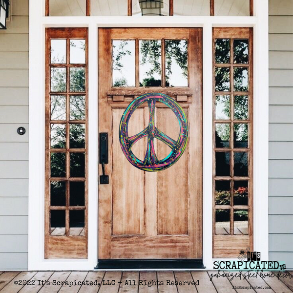 Summer Door Hanger Colorful Stripe Peace Sign