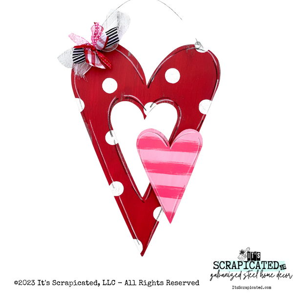 Cutout Heart - Red Polka Dots
