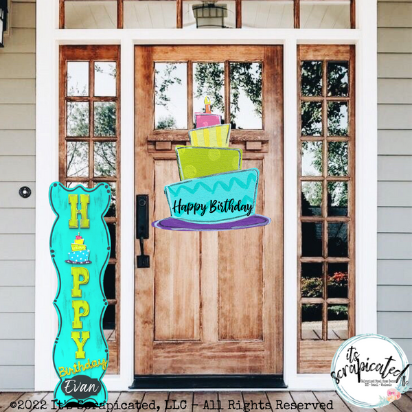 Birthday Door Hanger Birthday Cake