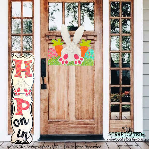 Porch Candy® Easter Changeable Porch Sign Hop On In Bunny Behind