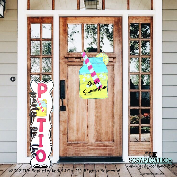 Porch Candy® Summer Changeable Porch Sign Party on the Patio Mason Jar
