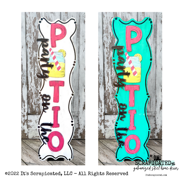 Porch Candy® Summer Changeable Porch Sign Party on the Patio Mason Jar