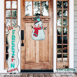Winter Door Hanger Snowman with Arms Red & Teal