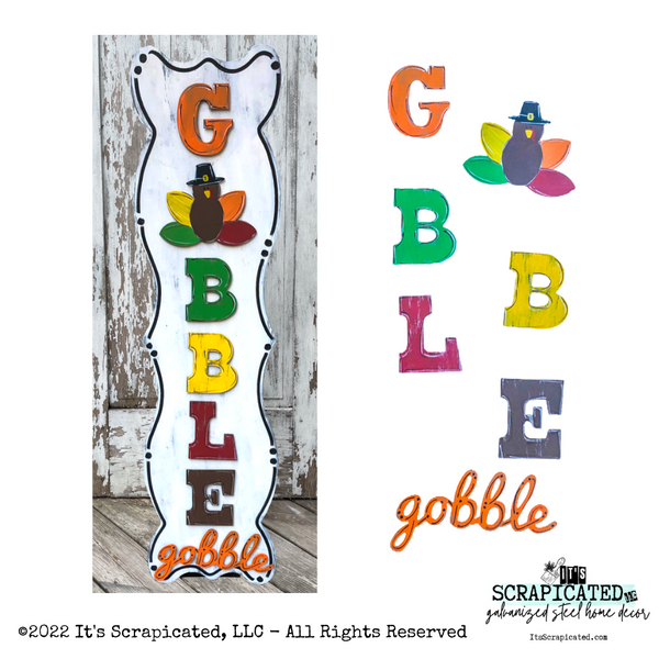 Porch Candy® Thanksgiving Changeable Porch Sign Gobble Gobble Turkey