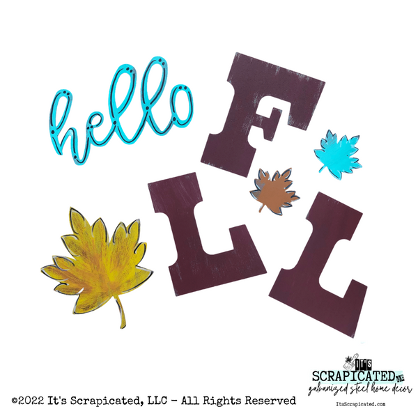 Porch Candy® Fall Changeable Porch Sign Hello Fall Leaf