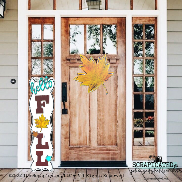 Porch Candy® Fall Changeable Porch Sign Hello Fall Leaf