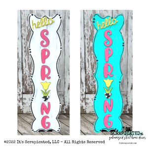 Porch Candy® Spring Changeable Porch Sign Hello Spring Tulip