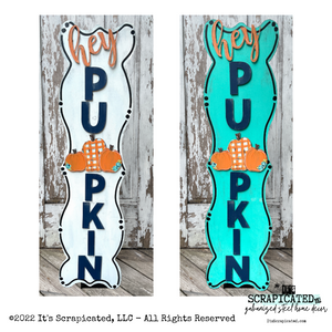 Porch Candy® Fall Changeable Porch Sign Hey Pumpkin (Navy) Pumpkins