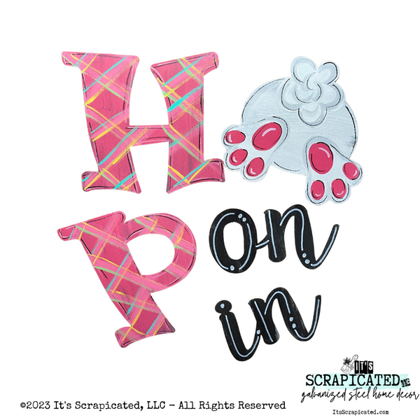 Porch Candy® Easter Changeable Porch Sign Hop On In Bunny Behind