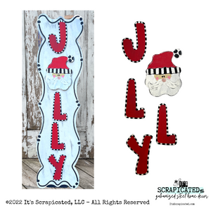 Porch Candy® Christmas Changeable Porch Sign Jolly Red and Black