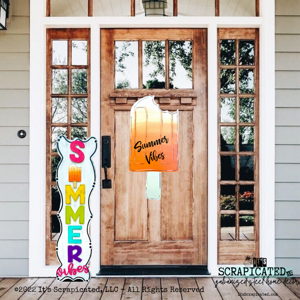 Porch Candy® Summer Changeable Porch Sign Summer Vibes Popsicle