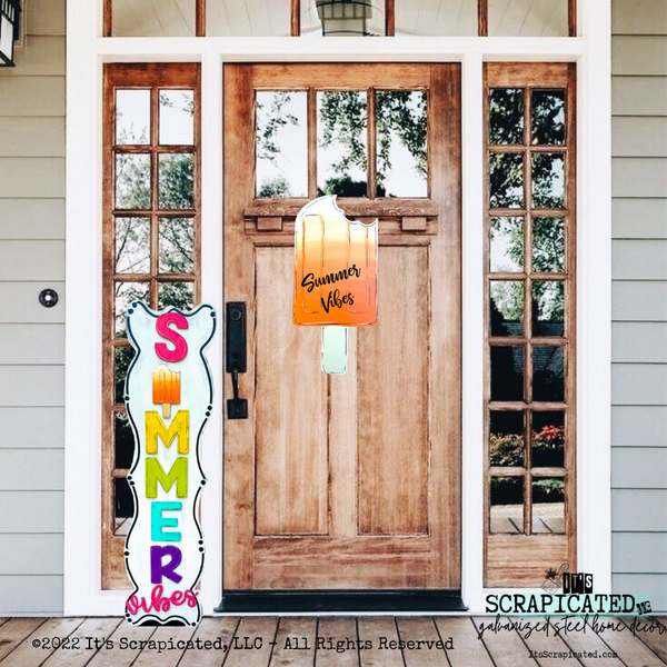 Porch Candy® Summer Changeable Porch Sign Summer Vibes Popsicle