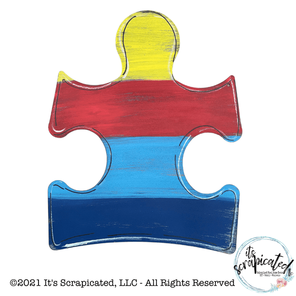 Door Hanger Autism Puzzle Piece