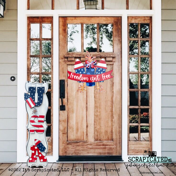 Porch Candy® Patriotic Changeable Porch Sign USA FIreworks