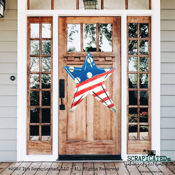 Patriotic Door Hanger Whimsical Star 