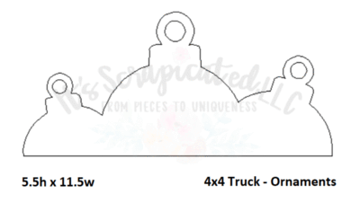 Bare Metal - 4X4 Truck - Ornaments It's Scrapicated, LLC