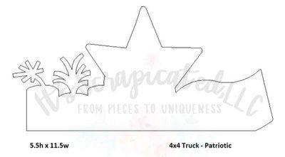 Bare Metal - 4X4 Truck - Patriotic It's Scrapicated, LLC