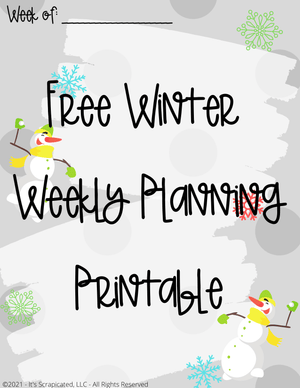 Winter Themed -  Weekly Planner Printable