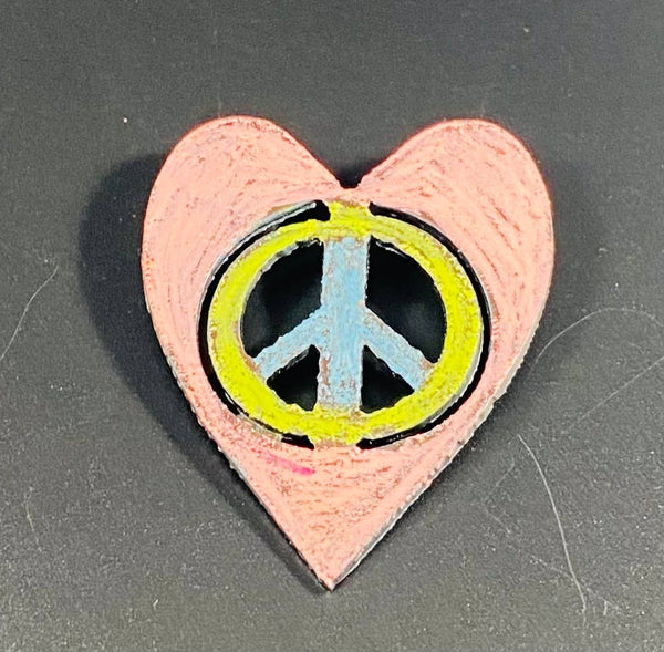 Magnet heart peace sign