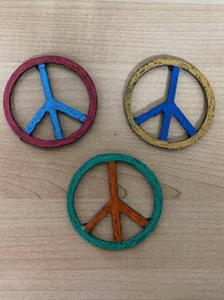 PEACE SIGN MAGNET Recycle hippie Bohemian