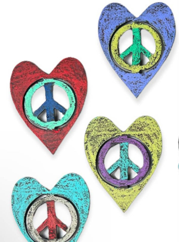 Magnet heart peace sign