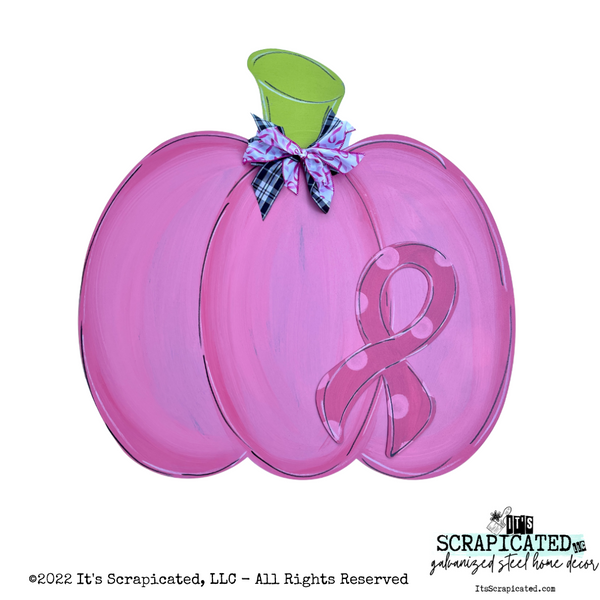 Door Hanger Bubbly Pumpkin Breast Cancer Awareness