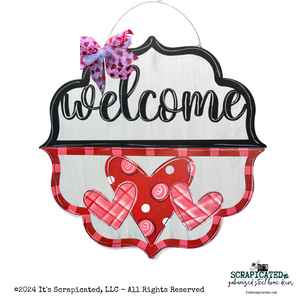 Valentine's Day Changeable Door Hanger Door Candy™ 3 Hearts