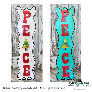 Porch Candy® Christmas Changeable Porch Sign Peace Red