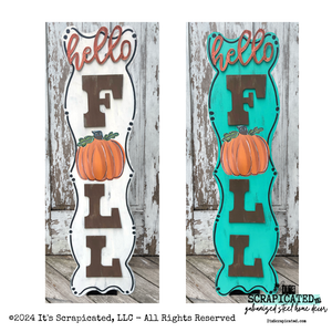 Porch Candy® Fall Changeable Porch Sign Hello Fall Pumpkin Brown